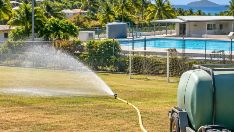 À Brissac, l’eau de la piscine municipale sert désormais au terrain de football